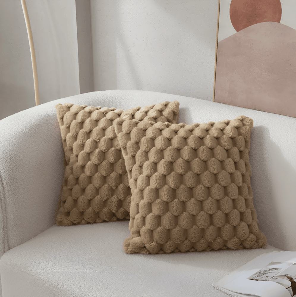 SoftNest – Lyxigt Kuddfodral med Fluffig, Mönstrad Yta