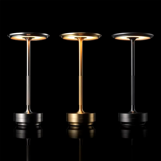 Laddningsbar Designlampa – Trådlös & Dimbar LED i Stilren Metallfinish
